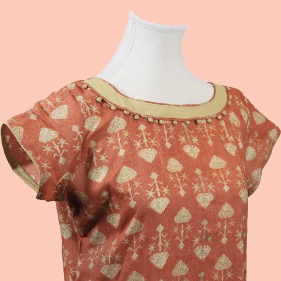 Peach Printed Kurta for Stylish Looks | Muvvas Boutique - Picture 6 of 7